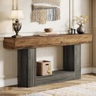 63  Console Table  Farmhouse 2-tier Entryway Table With U-shaped Base  Narrow   
