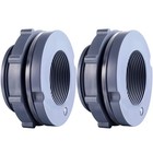 2 Pack 1 5  Pvc Bulkhead Fitting For Rain Barrels  Aquariums  Water Tanks  Ponds