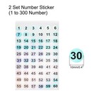 10 Sheets Number Stickers 1-300 Round Number Labels Reflective Sticker