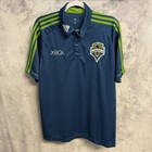 Seattle Sounders Fc Adidas Jersey Mens Large 2013 Mls Soccer Blue Climalite