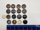 Lot  16 Vintage 4 Hole Sew Through Plastic Resin Acrylic Coat Buttons 28mm 1-1 8