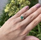 14k Solid Yellow Gold Emerald Diamond Ring All Ring Size Natural Emerald Ring