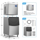 Commercial Ice Maker Machine 680lbs 24h Large Capacity 560lbs  234pcs Ice Cubes