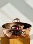 Antique 19th Century Very Large   Heavy Copper Jam Pan With Brass Handles Wjw3