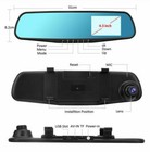 Dual Lens Car Dvr Dash Cam Camera Vehicle Front Rearview Video Recorder 1080p Hd