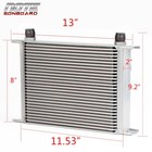 Universal 28 Row An10 Aluminum Transmission Engine Oil Cooler Silver