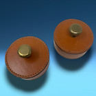 Lot 2 X Ralph Lauren Home Office Collection Leather   Brass Desktop Paperweights
