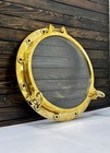 Pair Of Brass Porthole Hatch     Nautical Ship Window Wall Decor With 2 Keys