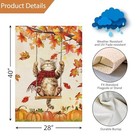 Happy Fall Pumpkin House Flag With Cat Double Sided 28x40 Inch Multicolor