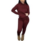 Womens 2pcs Outfits Long Sleeve Sweatsuits Pullover Hoodie Tracksuit Pants Sets