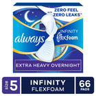  2 Pack  Always Infinity Flexfoam Extra Heavy Overnight Pads  Size 5  66 Count