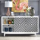 Mid Century Modern Sideboard Cabinet Buffet Cupboard Credenza Solid Wood White
