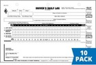 Driver Daily Log 10-pk  With 7- And 8-day Recap - Shrinkwrapped Loose-leaf Forma