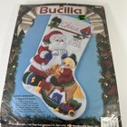 Bucilla Santa s Workshop 83010 Felt Christmas Stocking Kit 18  Vintage New
