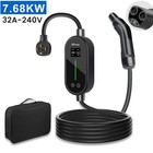 Portable Ev Charger 32a Ev Car Charging Cable Level 2 Nema 14-50 Plug 7 68kw 6m