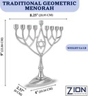 9  Hanukkah Menorah 9 Branch Silver Menorahs For Chanukah  Rotating Style  Jew