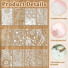 12 Pcs Abstract Geometric Texture Stencils For Painting  Mixed Stencils For Craf
