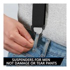 Heavy Duty Elastic Suspenders For Men Trouser Pants Braces Strap Work Belt Uk 