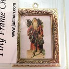 Just Nan Tiny Frame Charm Jnc32 Gold Tone Miniature Santa Claus Rare Htf