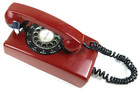 Vintage Western Electric Red   Black Rotary Dial Wall Telephone Phone - Working