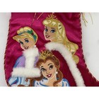 Disney Princess Christmas Stocking Belle Cinderella Aurora Pink Velvet 20 