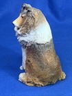 Vtg Collie Dog L   image Signed Sculpture Figurine By N Pinke- Rare Find Realistic