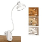 Clip On Bed Lamp rechargeable Book Light white Eye-caring 10 Dimmable 
