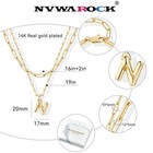 Bubble Letter Necklace For Women Balloon Initial Layered Necklaces 14k Gold - 08