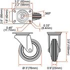 4 Pack 3  Swivel Caster Wheels Rubber Base With Top Plate   Bearing Heavy Duty