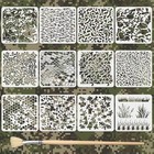 12pcs Camo Stencil For Spray Paint 11 8 X 11 8 11 8 X 11 8 Inch Camo Stencils