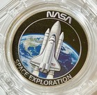 Nasa Astronaut Challenge Coin In Spinning Stand-2d-space Shuttle-all Inclusive