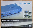 Trendnet Tk-407 4-port Usb Kvm Switch Cd Drive   Belkin 2-port Cable - Tested -