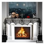 Decorations Halloween Cobweb Fireplace Scarf Black Lace Spiderweb Mantle Home 18