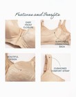 Playtex 18 Hour Wirefree Bra Posture Boost Powersupport Side Back Smoothing E525
