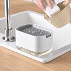 White  Soap Dispenser For Kitchen Sink With 2-packs Wire Dishwashing Rag  2-in-1