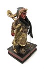 12 3 4  Antique Old Chinese Wood Lacquerware Guan Gong Yu Warrior God Statue