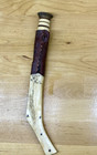 Antique Sami Knife   Carved Reindeer Antler Sheath  Norway Signed
