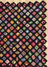 Afghan Granny Square Crotchet Throw Blanket 82x53 Black Roseanne
