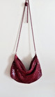 5 x10 vintage 40 s 50 s Dark Red Cross Body Metal Mesh Purse Chain Strap  fdc 