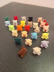 25 Vintage Miniature Bears Animals Fuzzy Flocked Taiwan Multicolored Crafts Doll