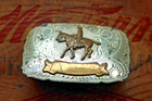 Vtg Irvine Jachens Sterling Silver Cowboy Cowgirl Rodeo Western Belt Buckle