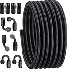 12an Braided Fuel Line Kit 16ft Black 10pc Fittings Transmission Oil Cooler Hose
