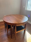 Vintage Danish Teak Hans Olsen Frem Rojle Dining Set Table   4 Chairs 42   