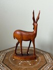 Vintage Wooden Hand Carved Gazelle Figurine