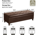 Joveco Storage Ottoman Bench  51 Inch Leather Tufted Bench For End Of Bed  Bedro
