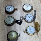 Lot Of 6 Mechanical Pocket Watches  Silver gold Arabic Dials - Most Tick