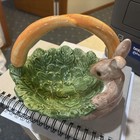 Vintage 1987 Porcelain Omnibus Bunny Basket