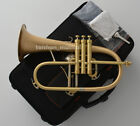Gold Brass Brushed Flugelhorn Weibster Wfh-8310 High Grade Flugel Free Shipping