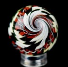 Bryan Trillas Glass Marble filigree 14 Cane Pattern uv b w With Red 1 0-1 1in
