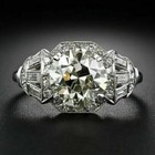 Art Deco Style 3 50ct Round Cut Lab Created Diamond Anniversary 925 Silver Ring